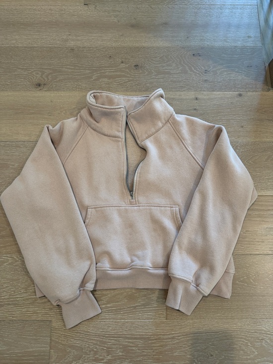 Automet Tops - Cropped Scuba Half-Zip Pullover Sweatshirt Size M